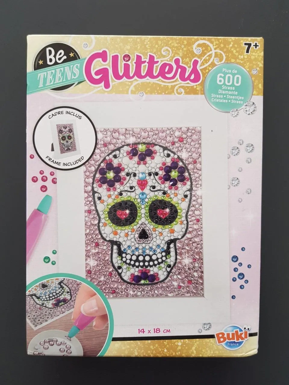 Buki Be Teens Glitters Totenkopf Diamond Painting Rahmen