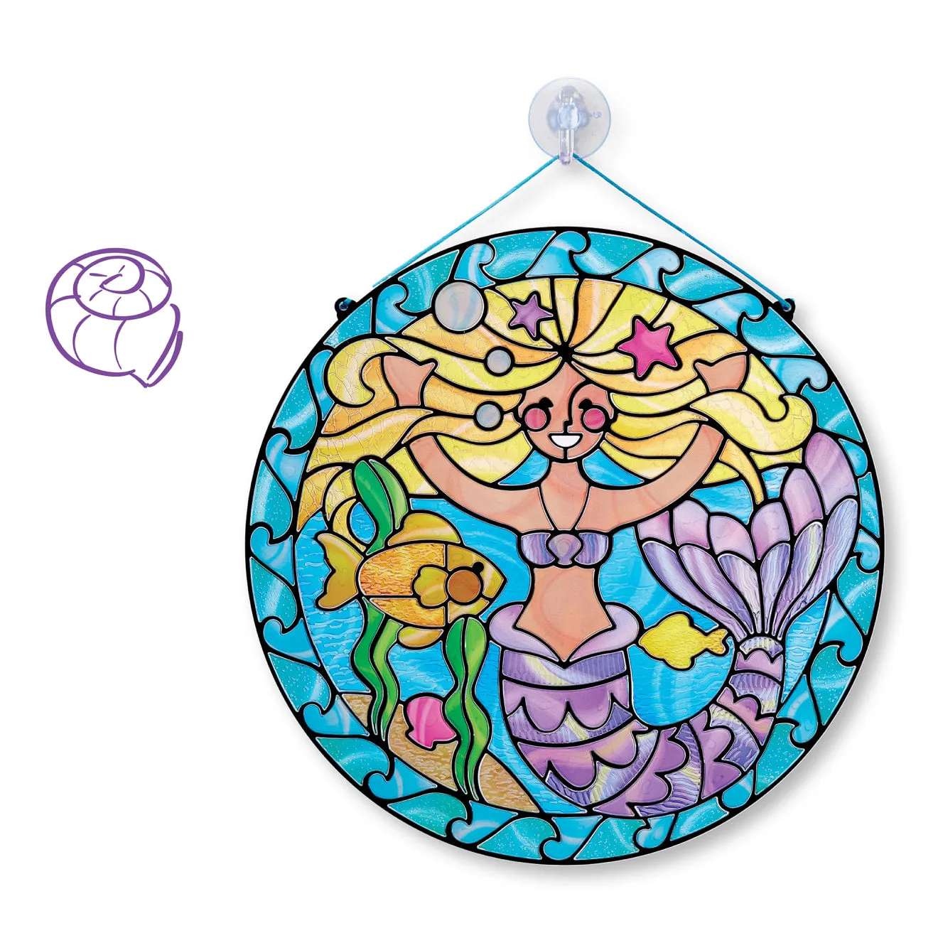 Melissa & Doug Stained Glass Made Easy Mermaid Bastelset Meerjungfrau