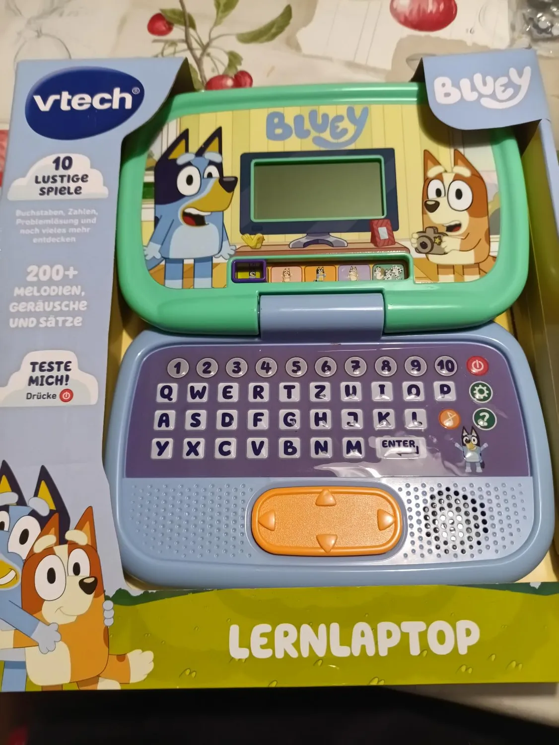 VTech Bluey Lernlaptop QWERTZ Kinderlaptop mit Musik 3-6 Jahre