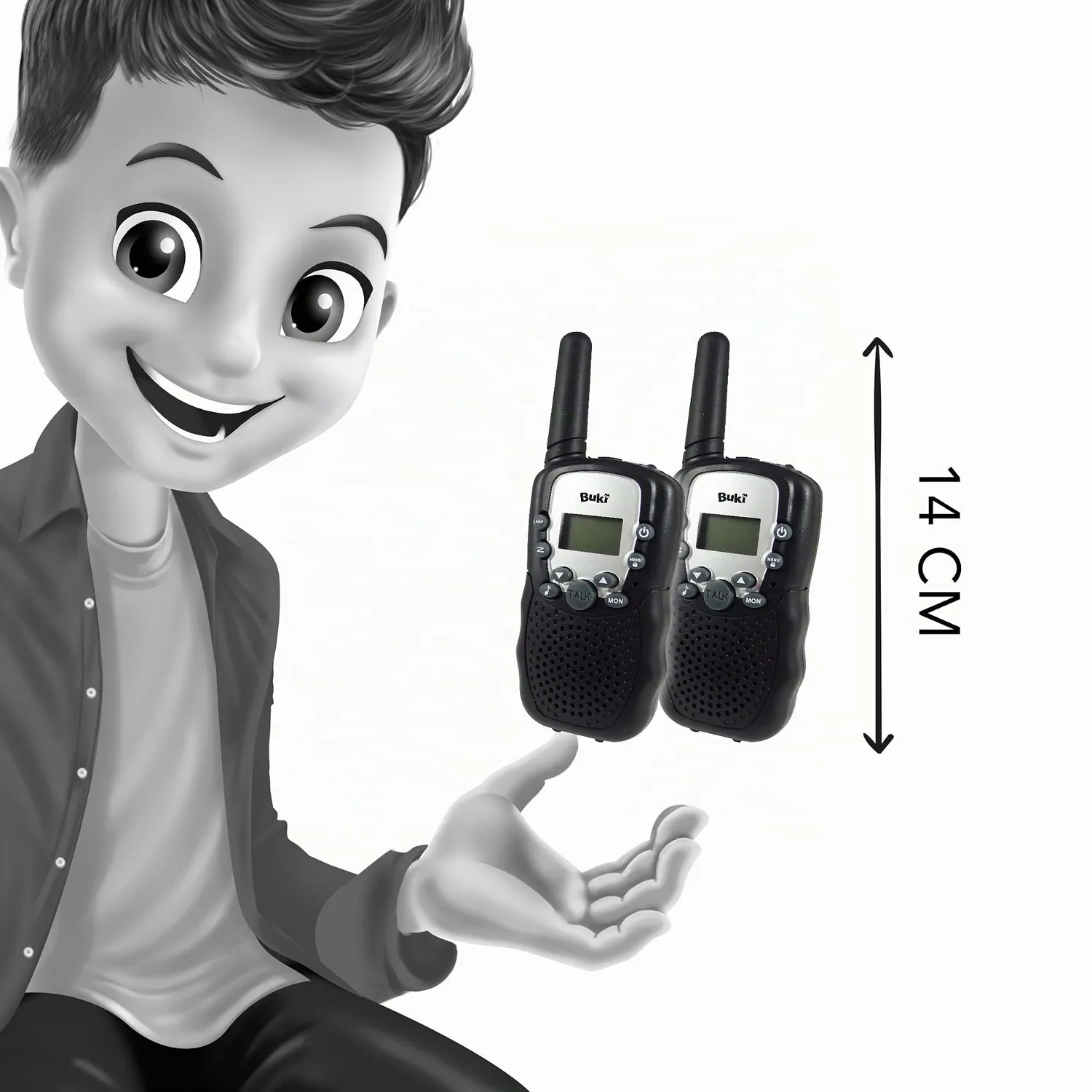 Buki TW01 Walkie Talkie Funkgerät 2er Set 3 km