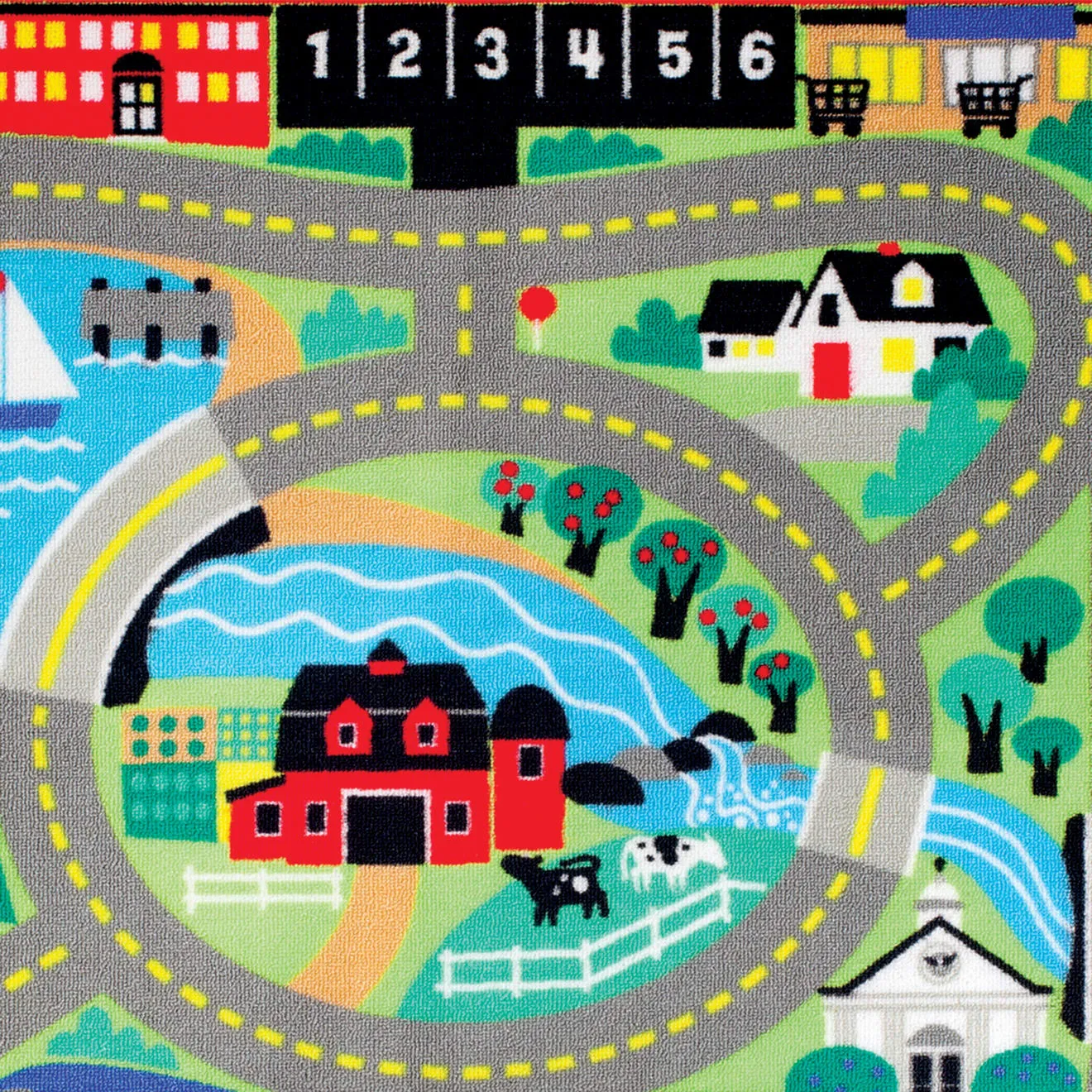 Melissa & Doug Round the Town Spielteppich mit 4 Autos