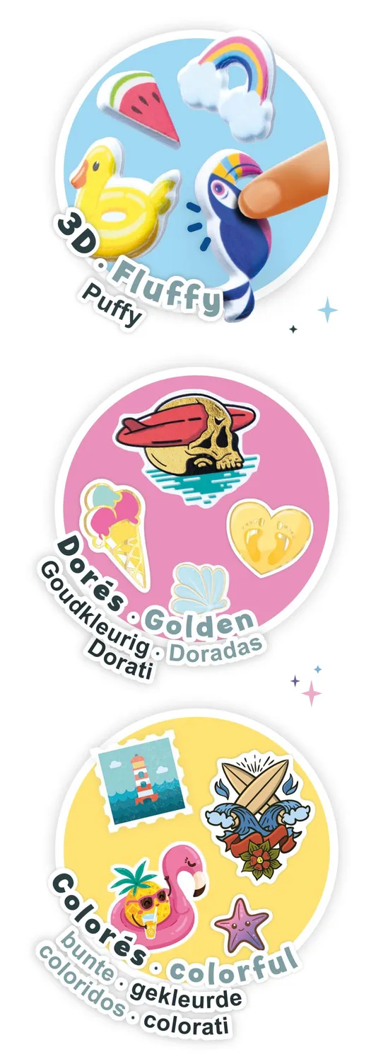 Buki France FK018 Stickertasche Summer Sticker 200 Sommer Gold