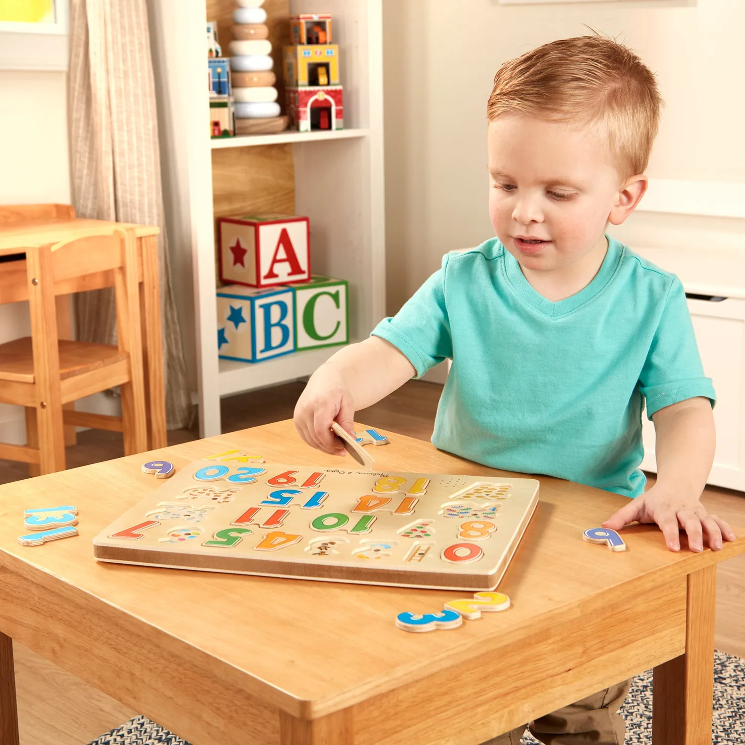 Melissa & Doug Zahlen Soundpuzzle 21 Teile Holz ab 3 Jahre