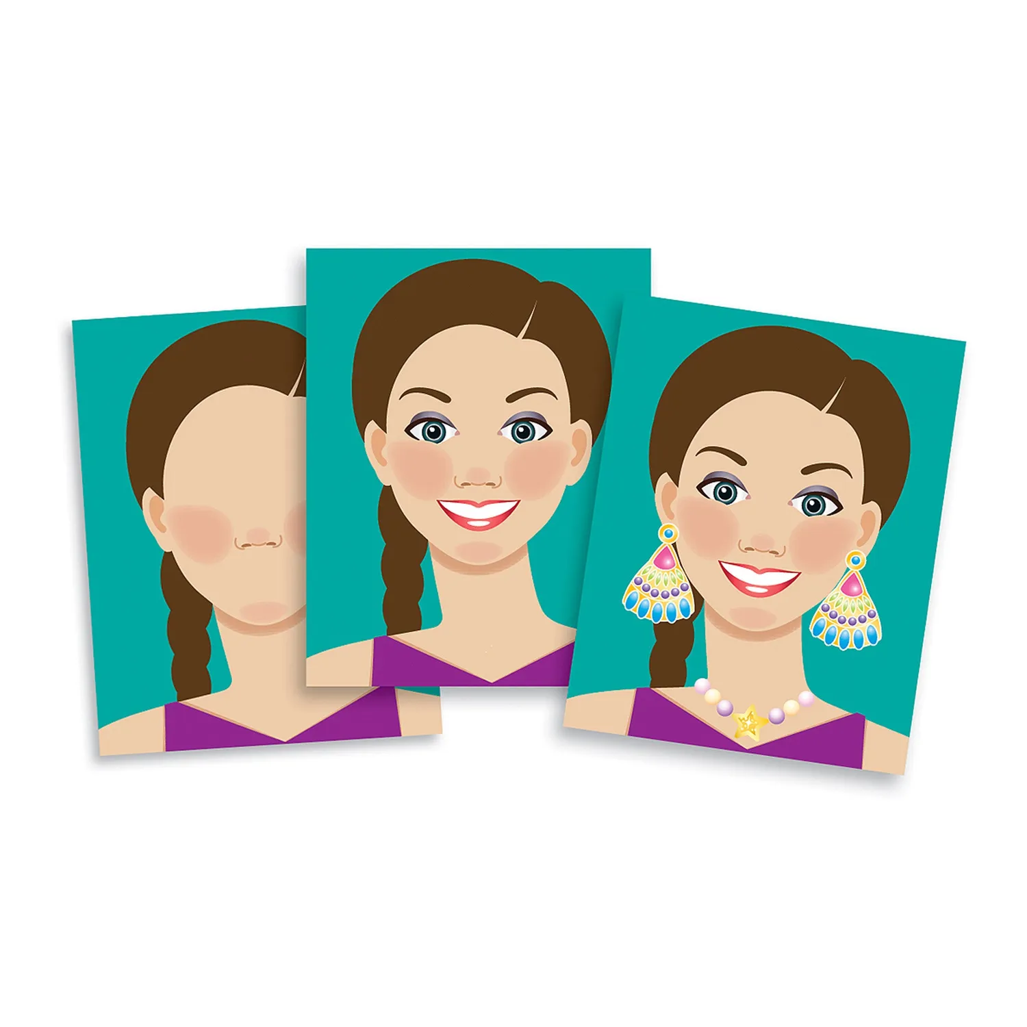 Melissa & Doug Make-a-Face Fashion Faces Stickerheft 250 Sticker
