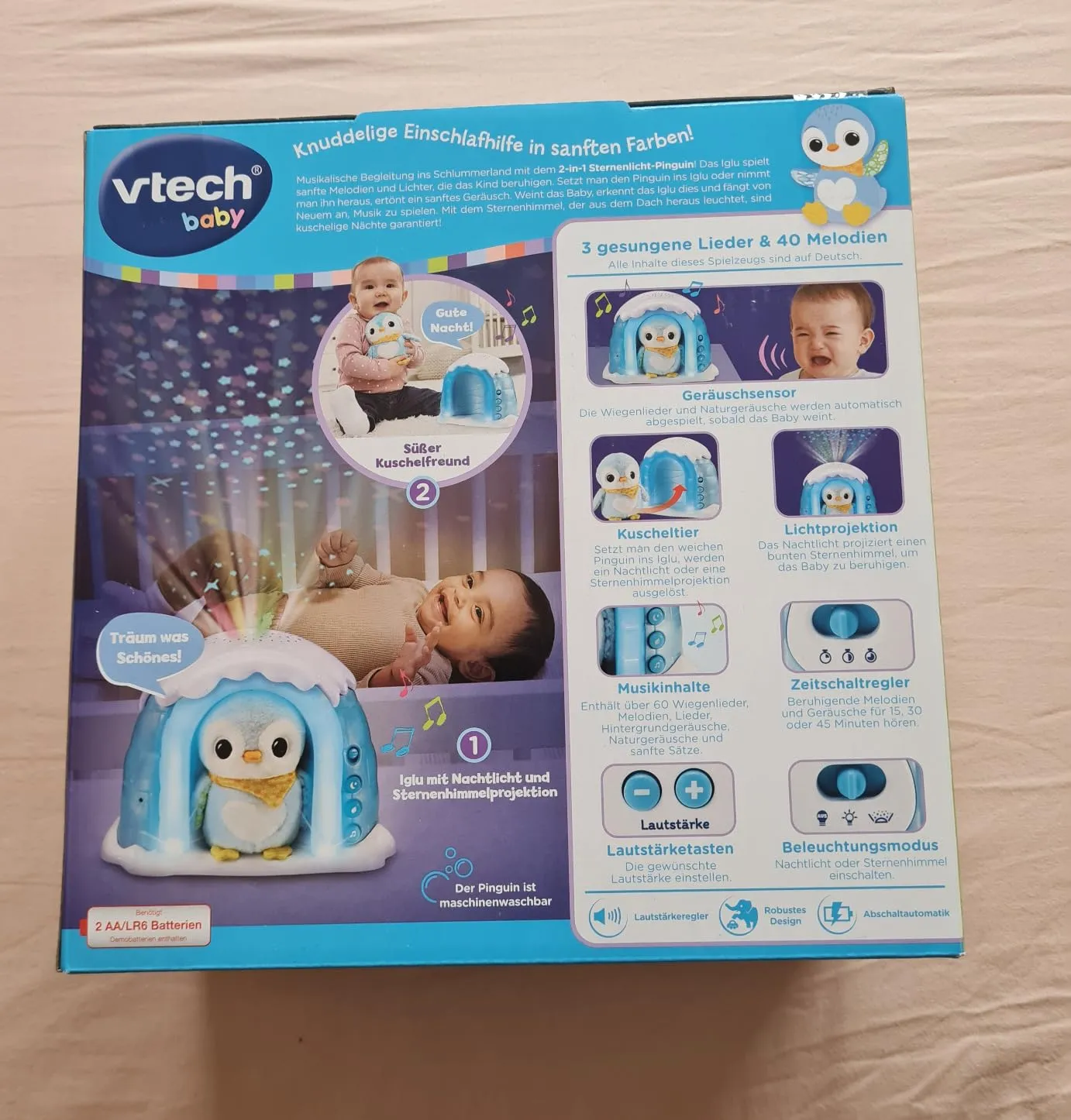 VTech Baby Sternenlicht-Pinguin Einschlafhilfe Projektor 6-36 Monate