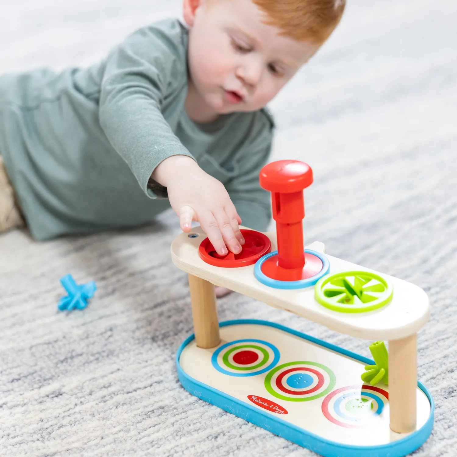Melissa & Doug Match & Push Kreisel Spielzeug Holz ab 2 Jahren