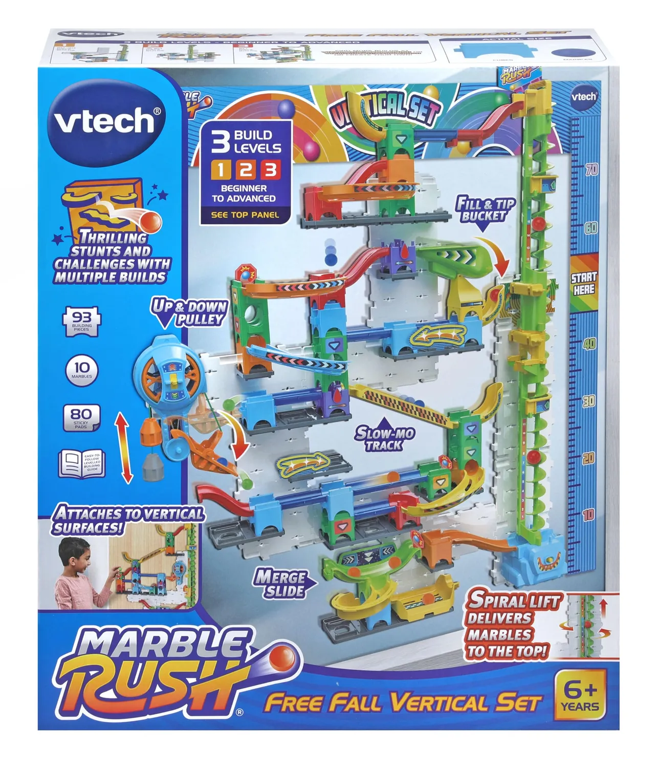 VTech Marble Rush Free Fall Vertikales Set Kugelbahn 93-tlg ab 6 Jahren