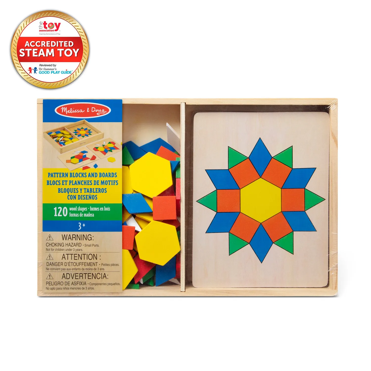 Melissa & Doug Pattern Blocks Legespiel Holz 120 Teile