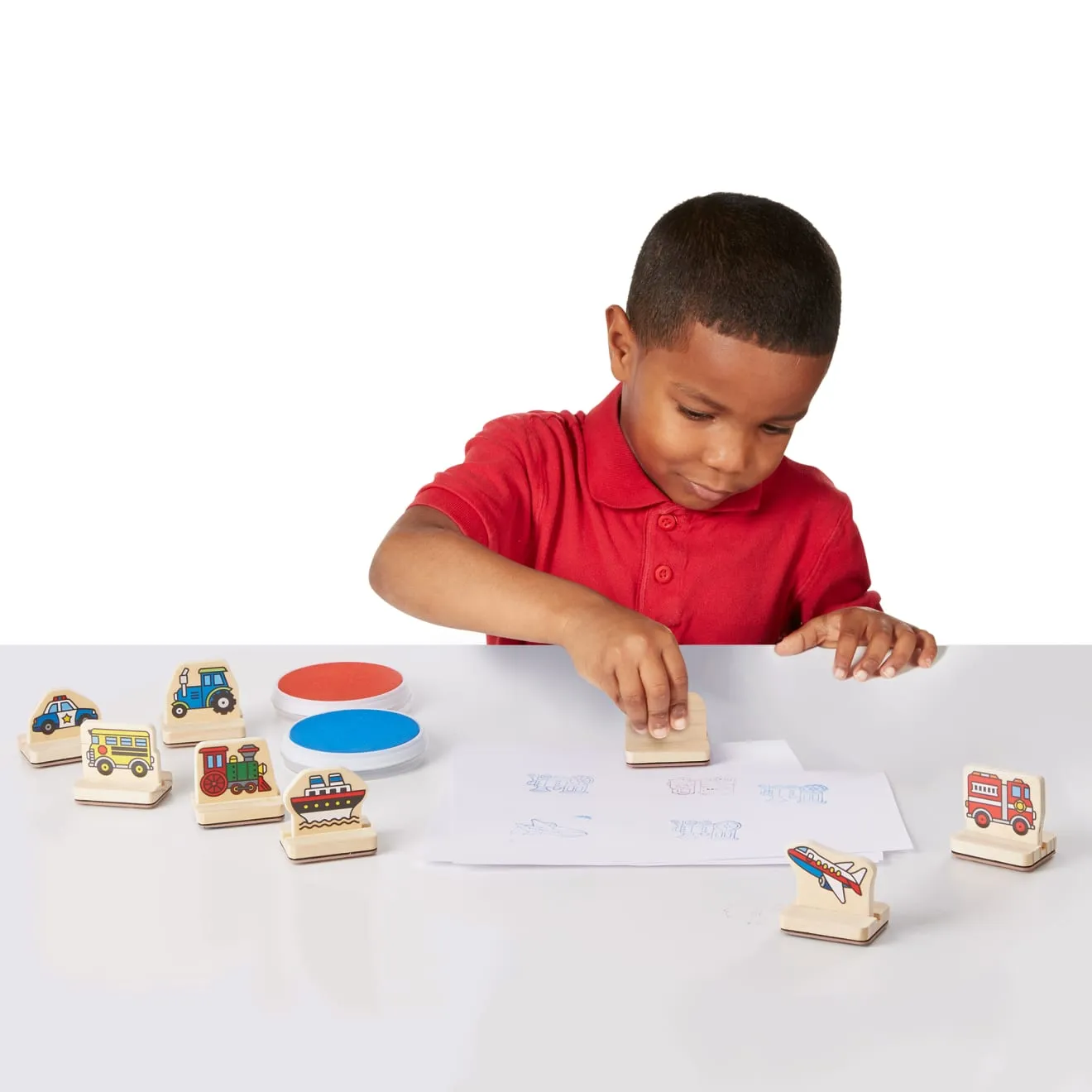 Melissa & Doug My First Stempelset Fahrzeuge Holz 8tlg