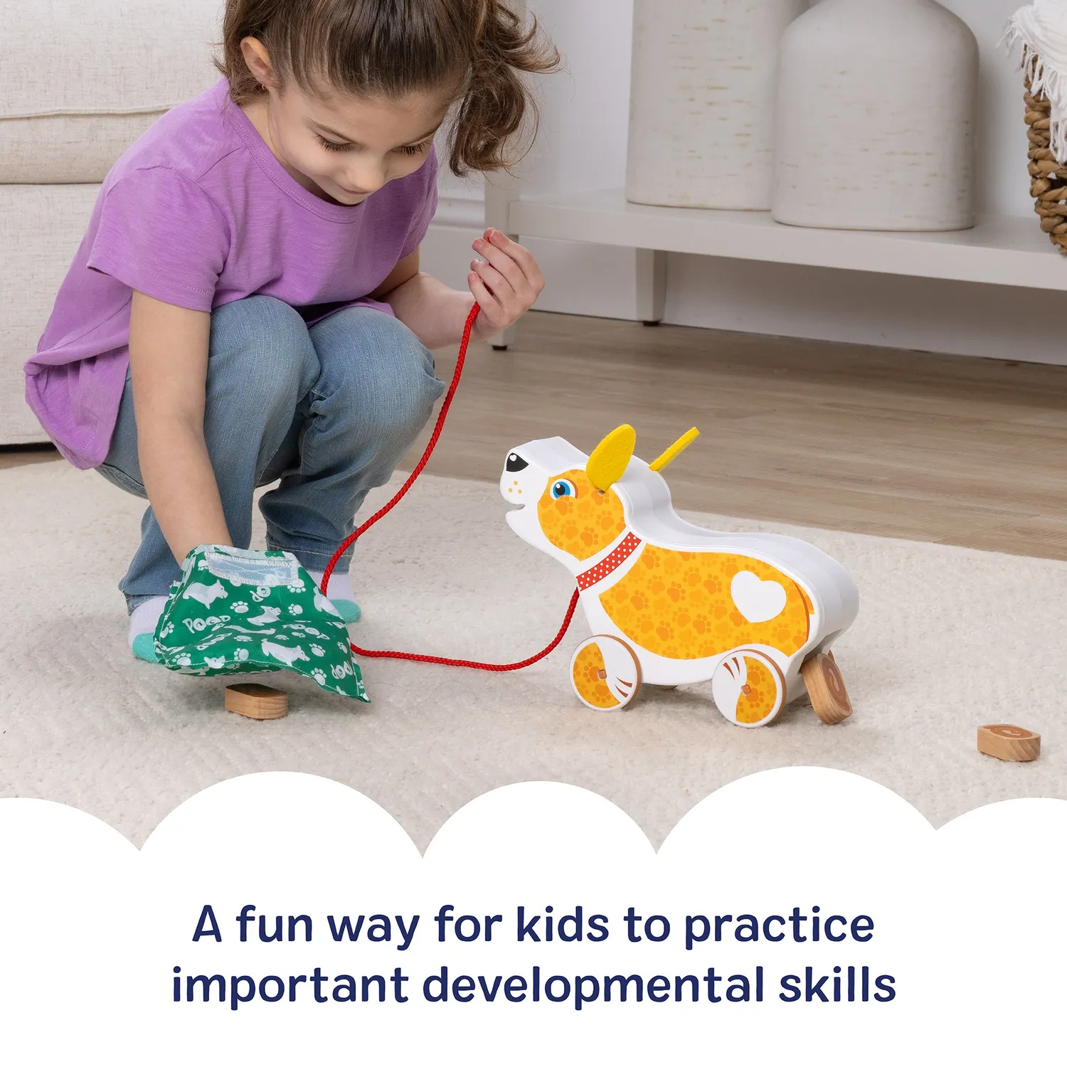 Melissa & Doug Feed Walk Poo Pup Nachzieh-Hund Holz
