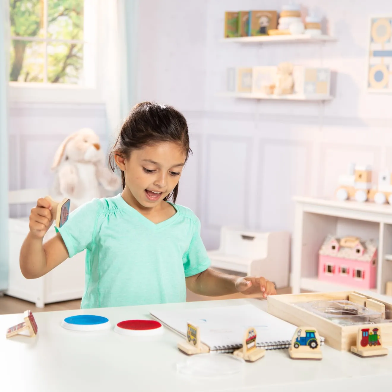 Melissa & Doug My First Stempelset Fahrzeuge Holz 8tlg