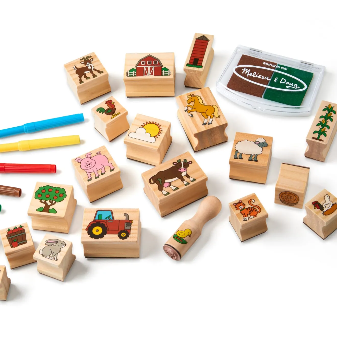 Melissa & Doug Stamp-a-Scene Farm Stempelset 20-tlg abwaschbar