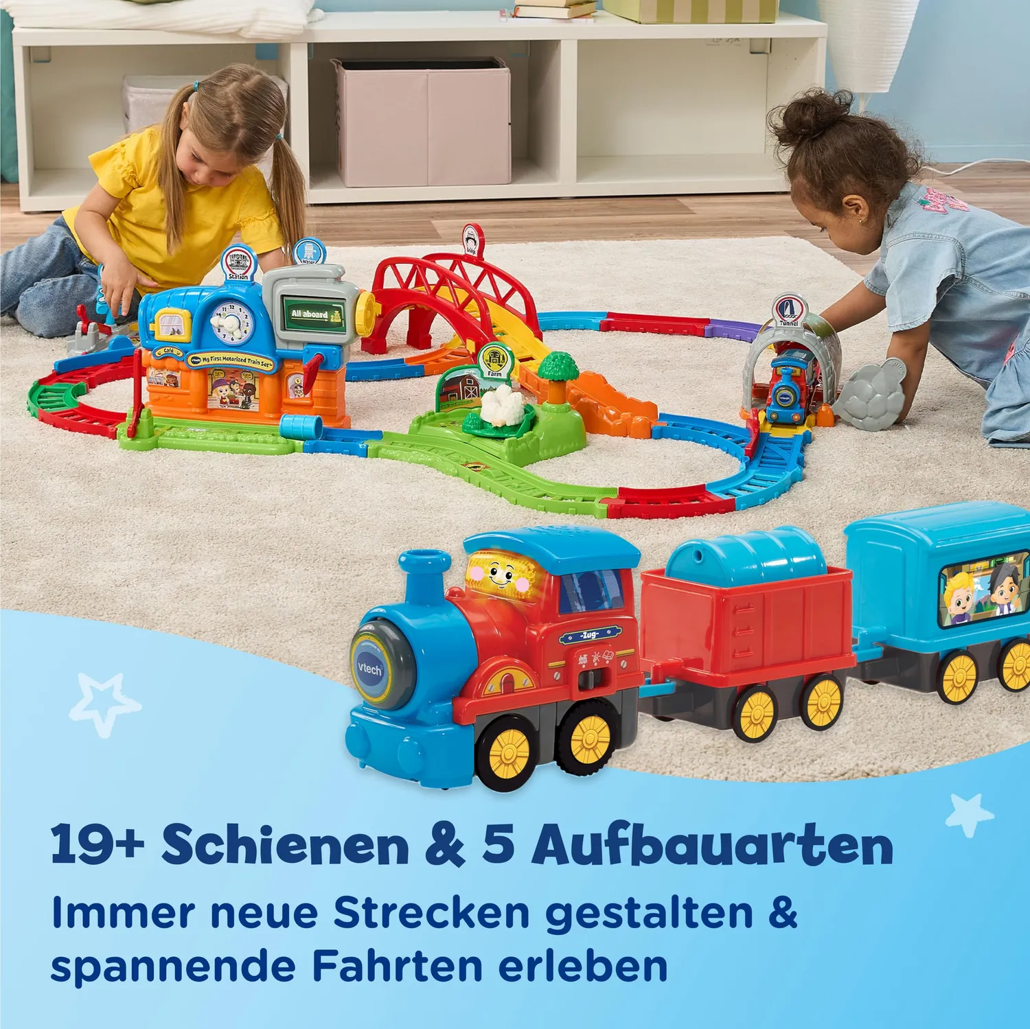 VTech Tut Tut Baby Flitzer Bunter Bahnhof Zug Spielset Motor