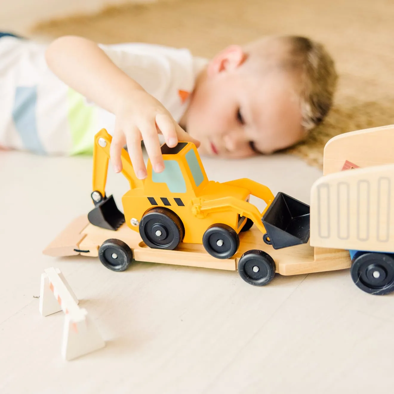 Melissa & Doug Dump Truck & Loader Kipplaster Holz 8-teilig