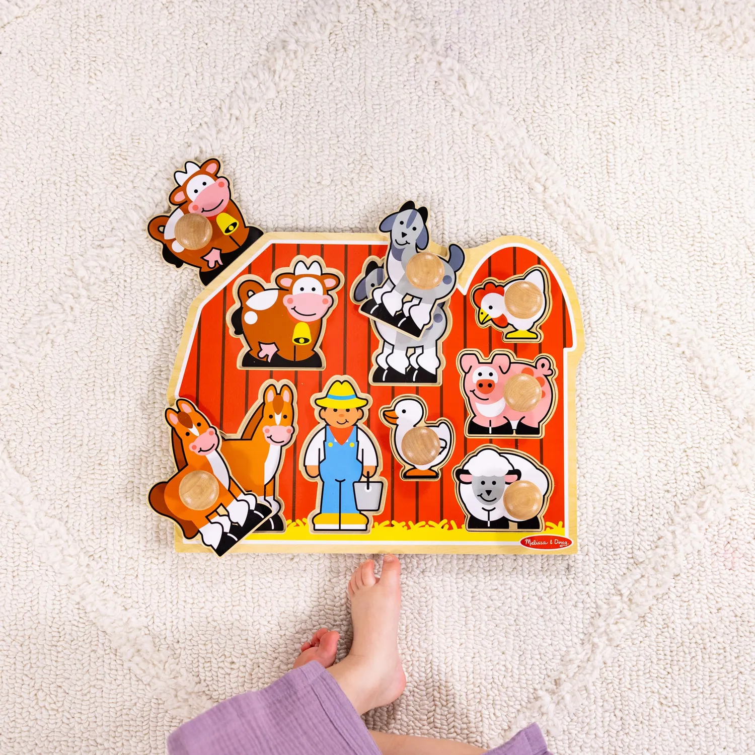 Melissa & Doug Farm Friends Knobbelpuzzle Holz 8 Teile