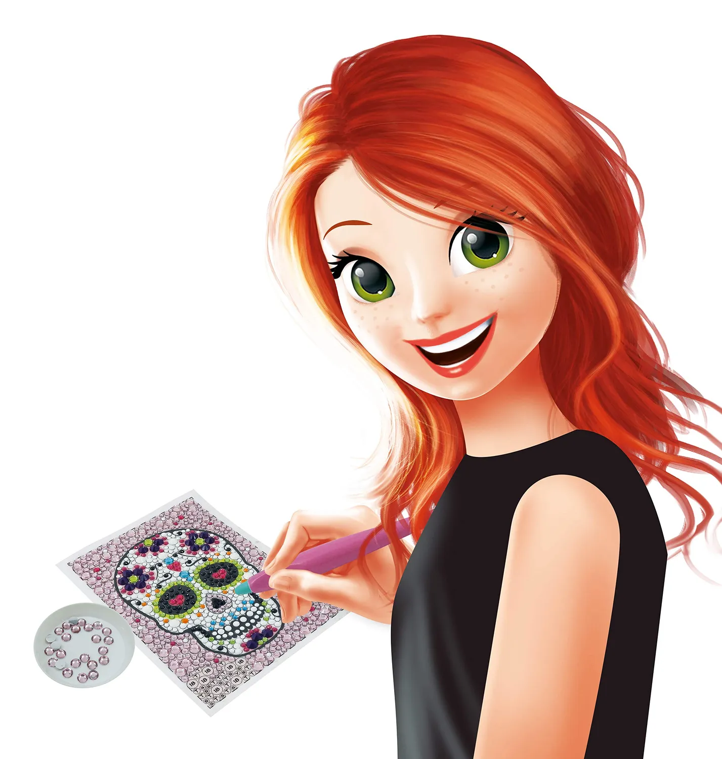 Buki Be Teens Glitters Totenkopf Diamond Painting Rahmen