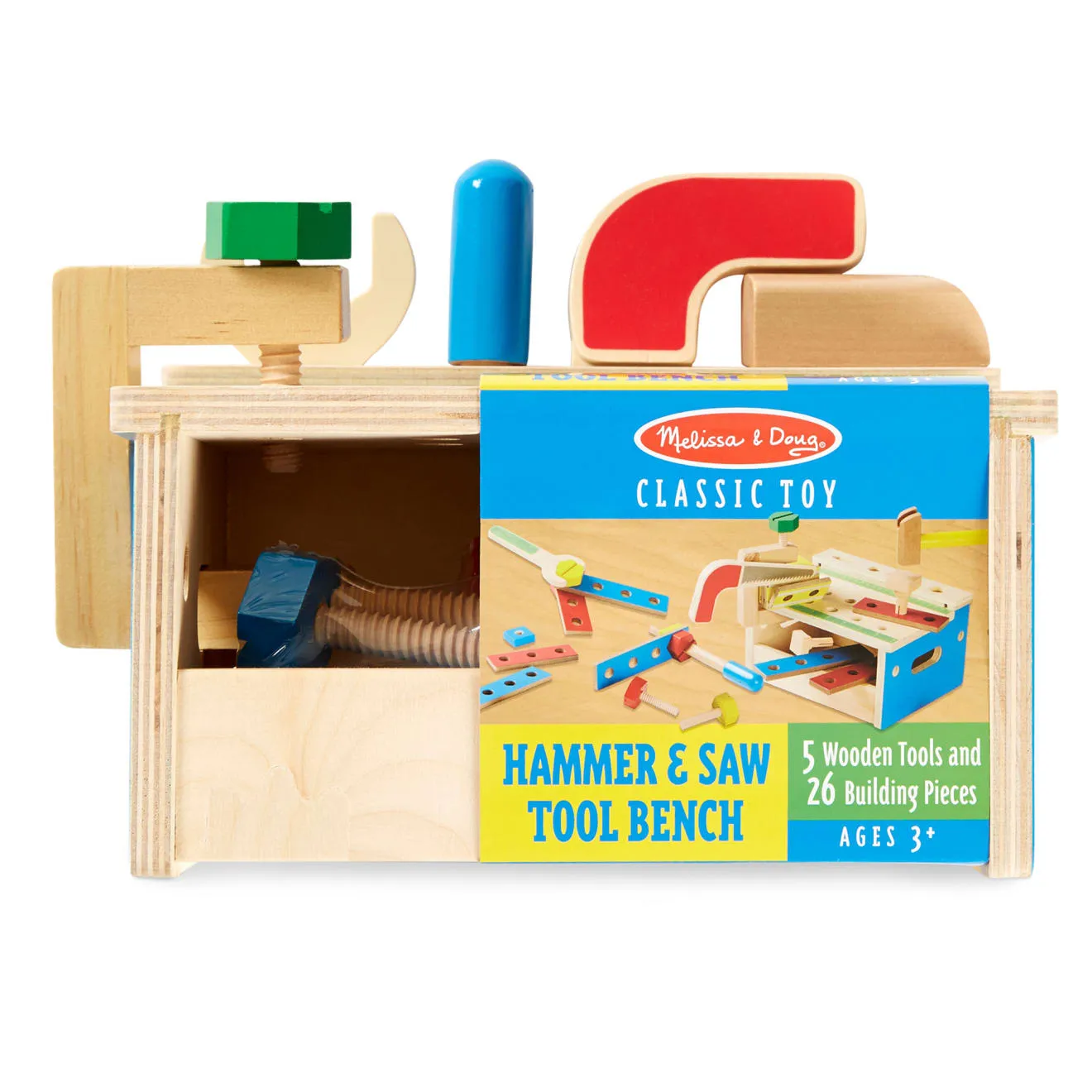 Melissa & Doug Hammer & Saw Werkbank Holz 32 Teile ab 3 Jahre