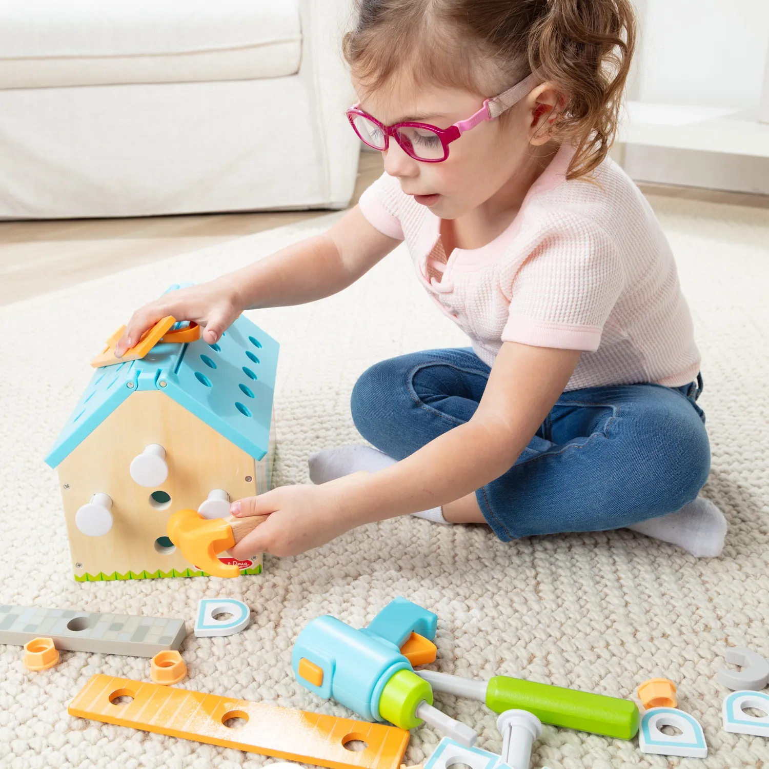 Melissa & Doug Build a House Werkzeugkasten Holz 56-tlg.