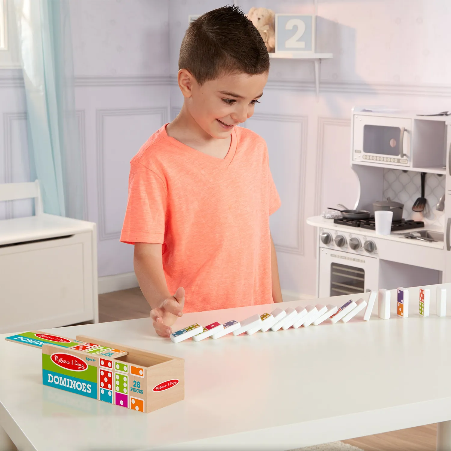 Melissa & Doug Dominoes Dominospiel Holz 28 Steine