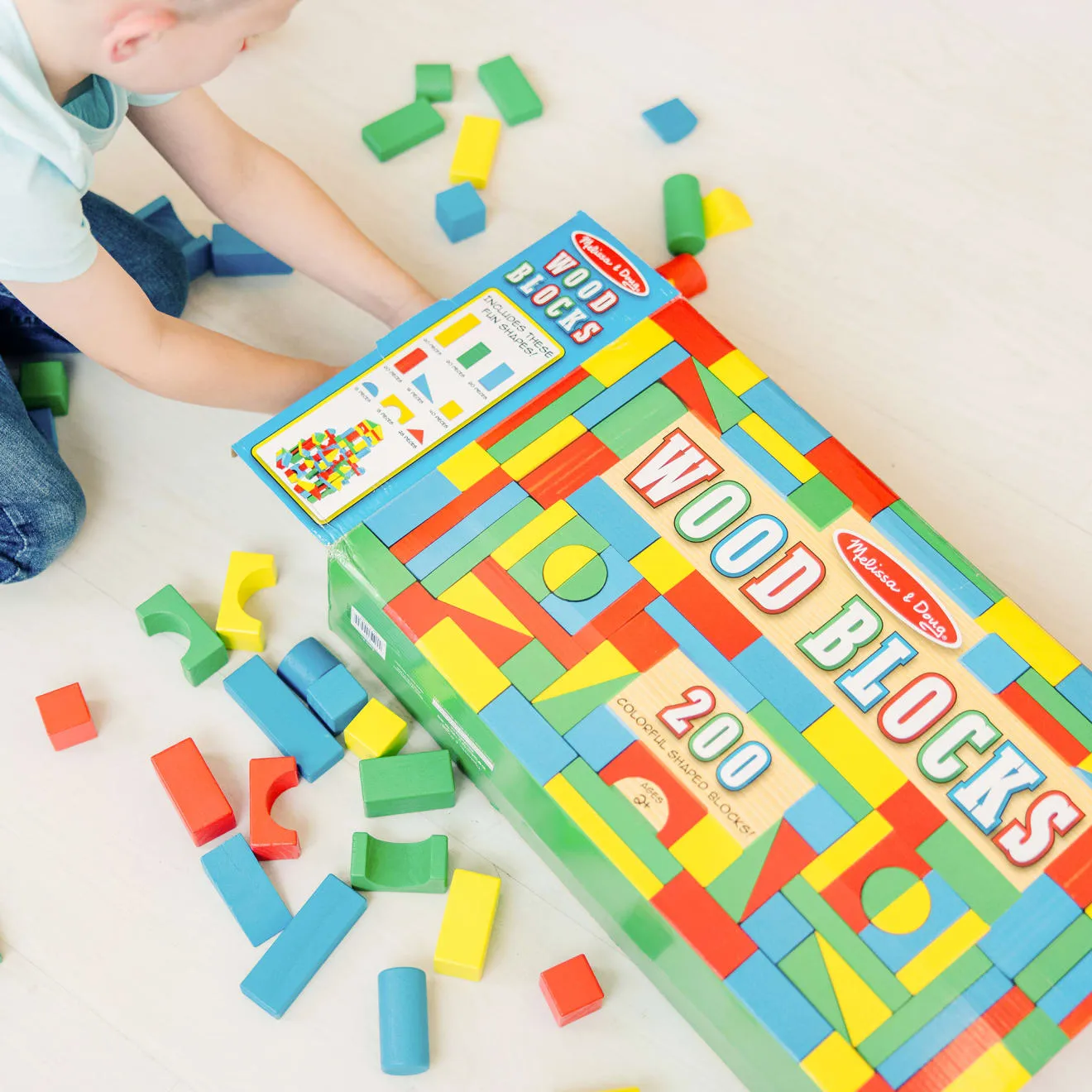 Melissa & Doug 200 Piece Wood Blocks Bausteine 200 Teile Holz