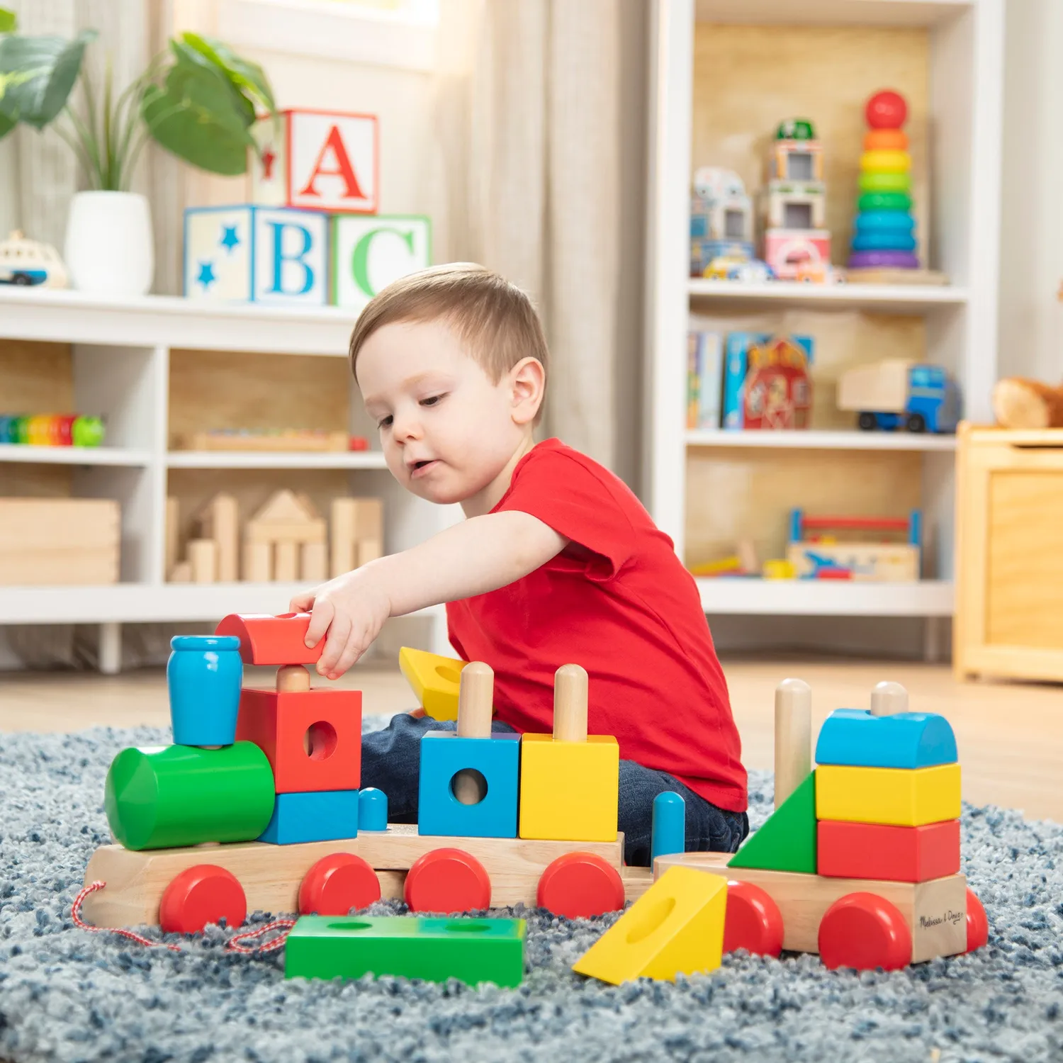 Melissa & Doug Jumbo Stacking Train Holz-Zug Stapeln Classic