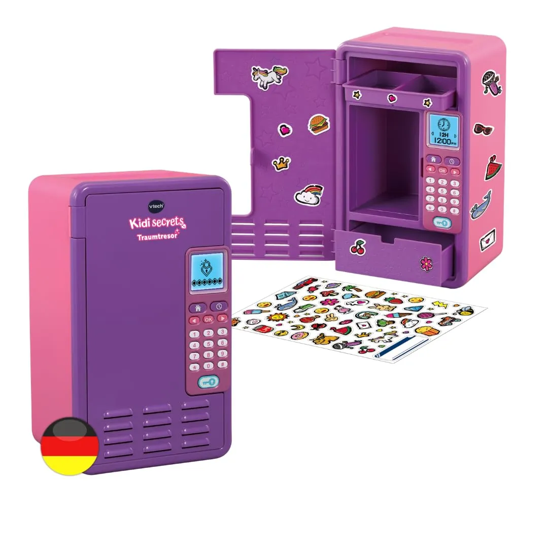 VTech KidiSecrets Traumtresor Kindersafe Lila-Schwarz mit Code
