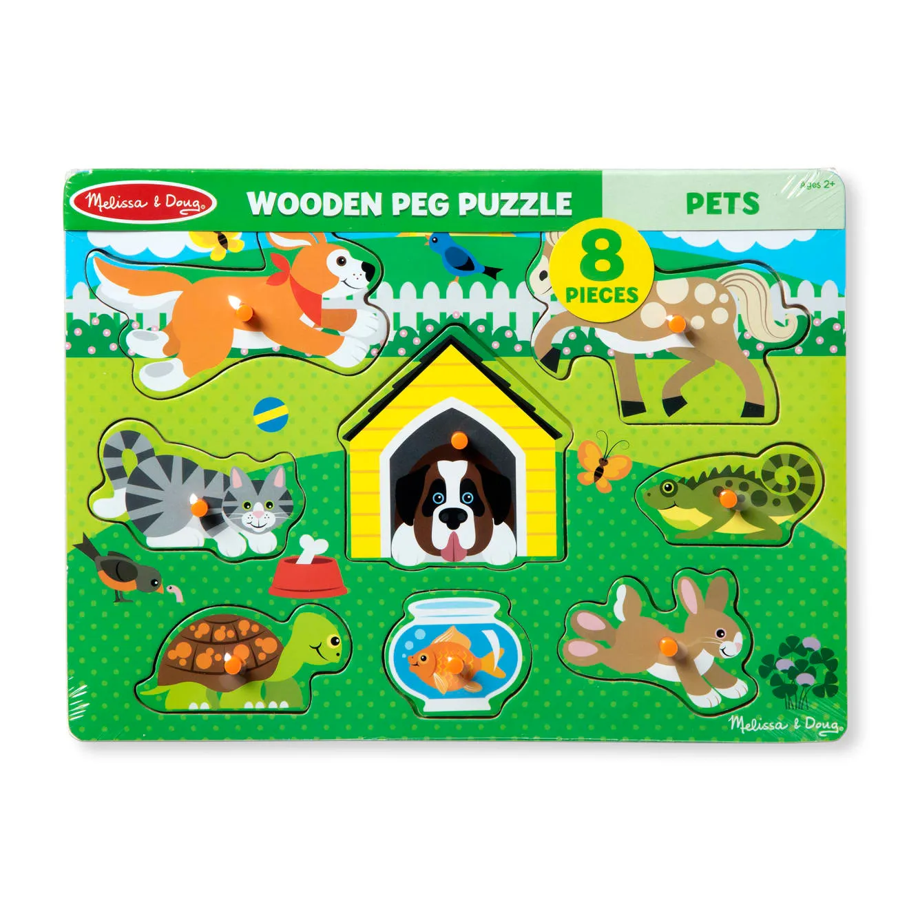 Melissa & Doug Pets Steckpuzzle Holz 8 Teile Haustiere