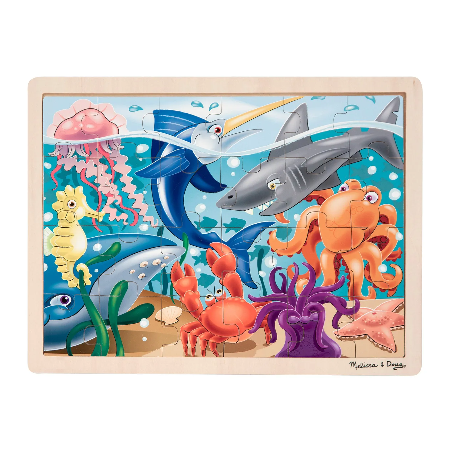 Melissa & Doug Under the Sea Holzpuzzle 24 Teile Meer