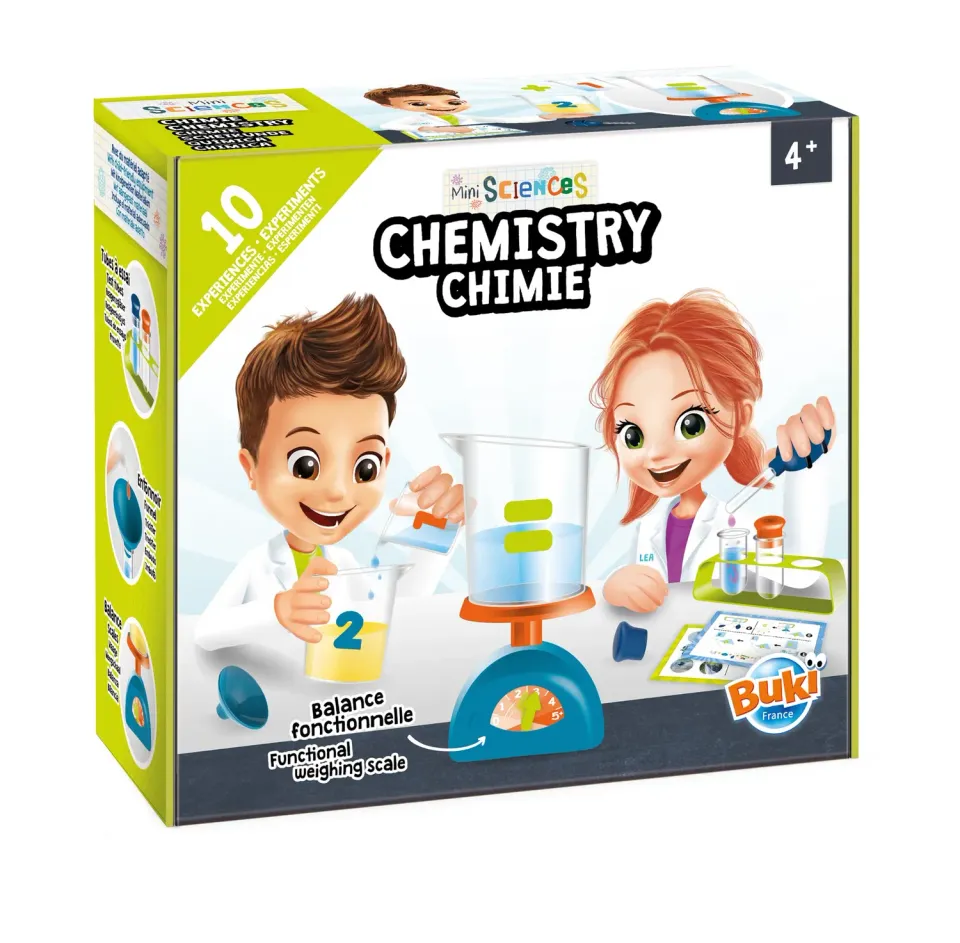 Buki Mini Sciences 9002 Chemie Experimentierkasten blau