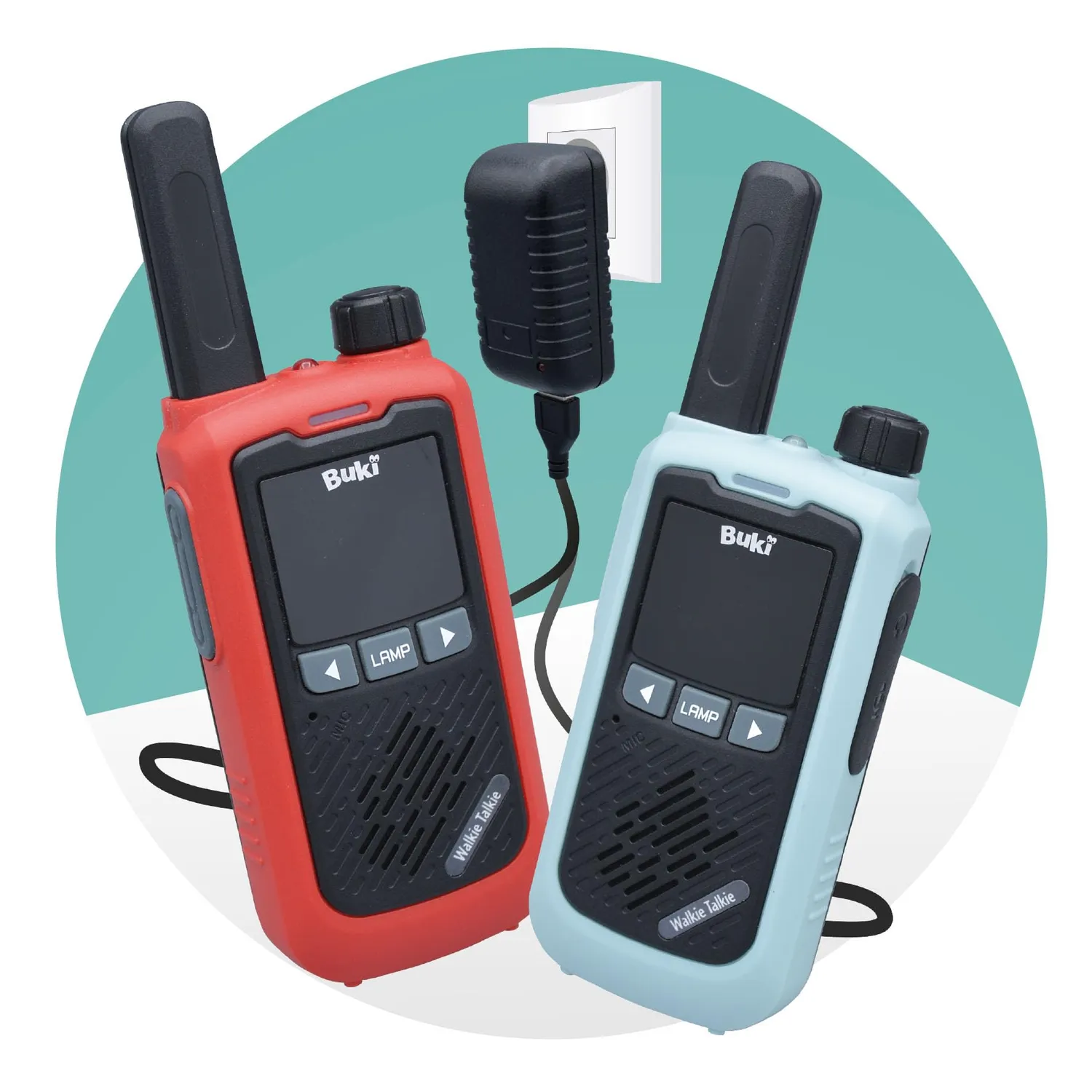 Buki TW05 Walkie Talkie schwarz 2er-Set 5 km wiederaufladbar