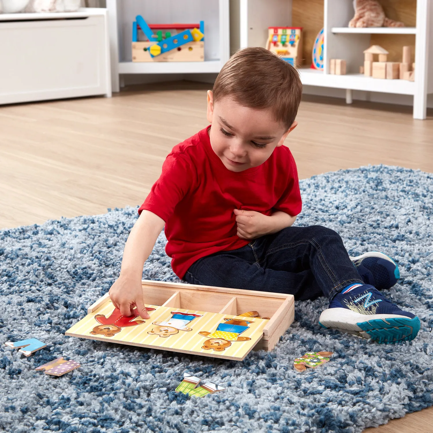 Melissa & Doug Bärenfamilie Ankleidepuzzle Holz 45 Teile