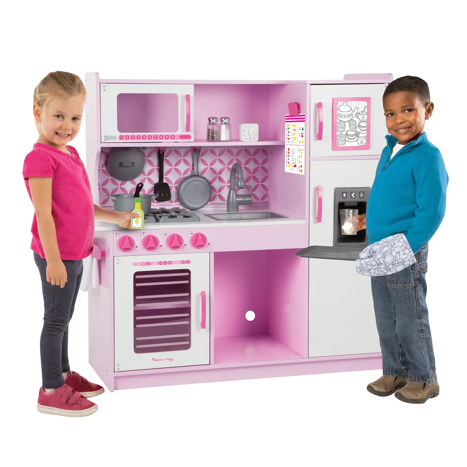 Melissa & Doug Chef's Kitchen Spielküche Holz rosa groß
