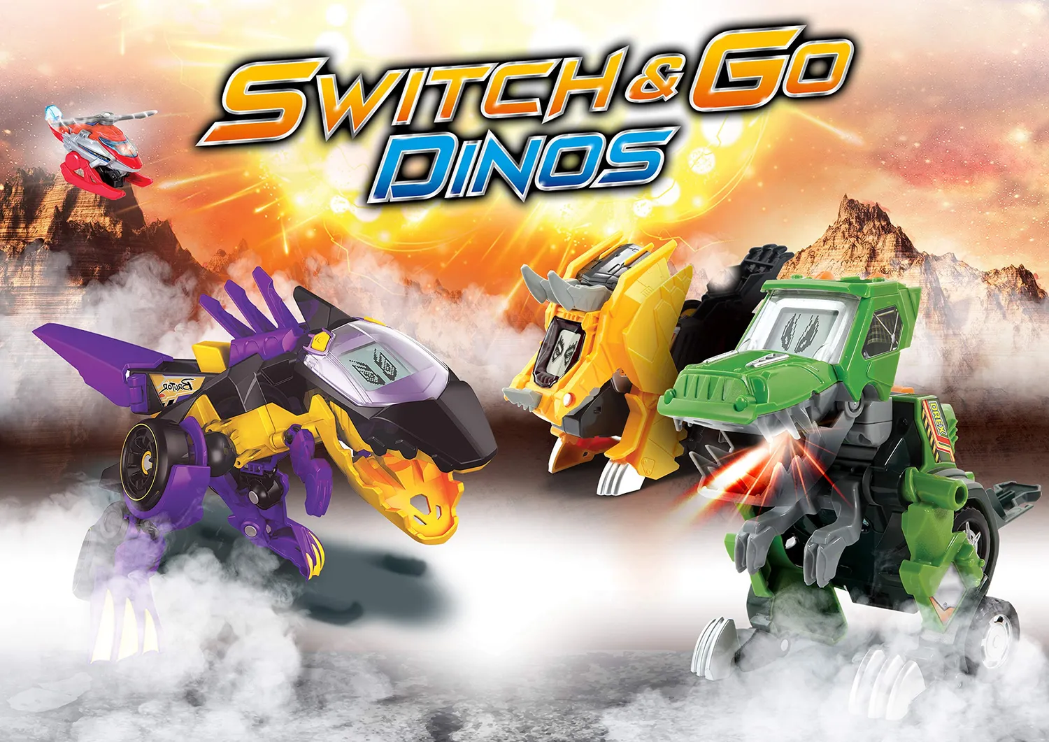 VTech Switch & Go Dinos Mud T-Rex 4x4 Dinosaurier grün spanisch