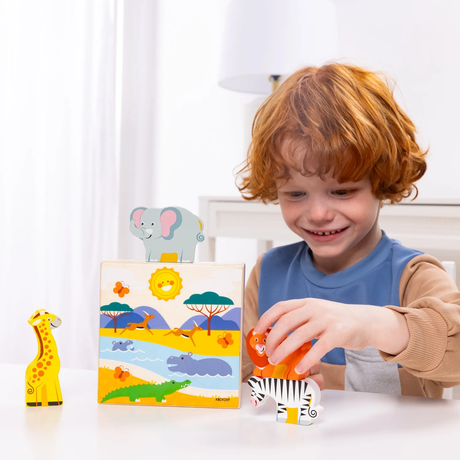Melissa & Doug Safari Tierpuzzle Holz 4 Tiere Kiste