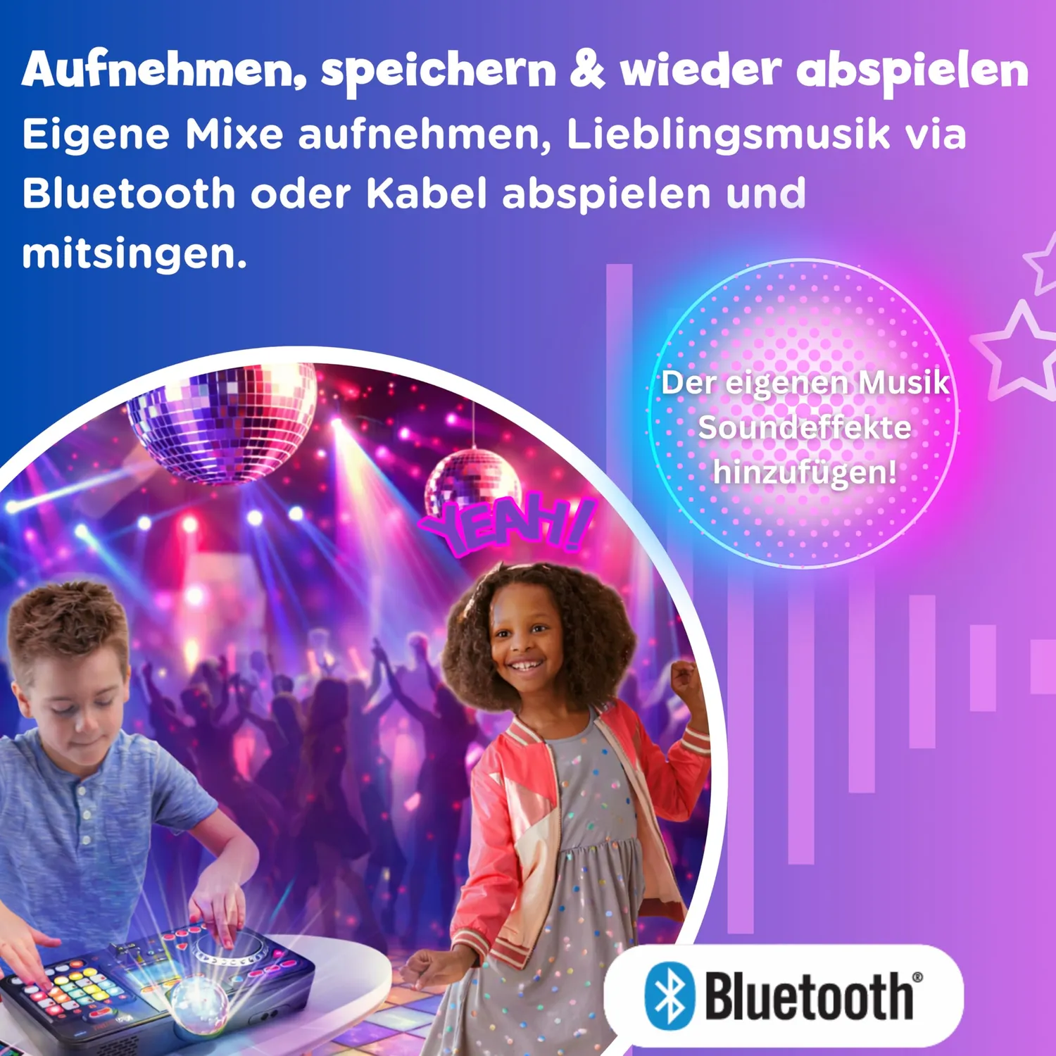 VTech Kidi DJ Mix Mischpult schwarz mit Bluetooth 6-12 Jahre