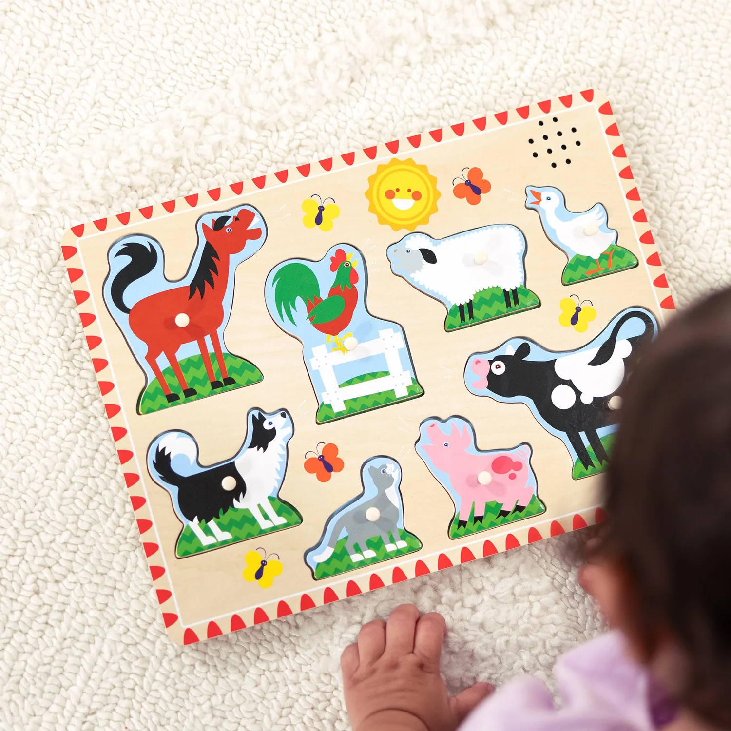 Melissa & Doug Farm Soundpuzzle Holz 8 Teile Tierstimmen