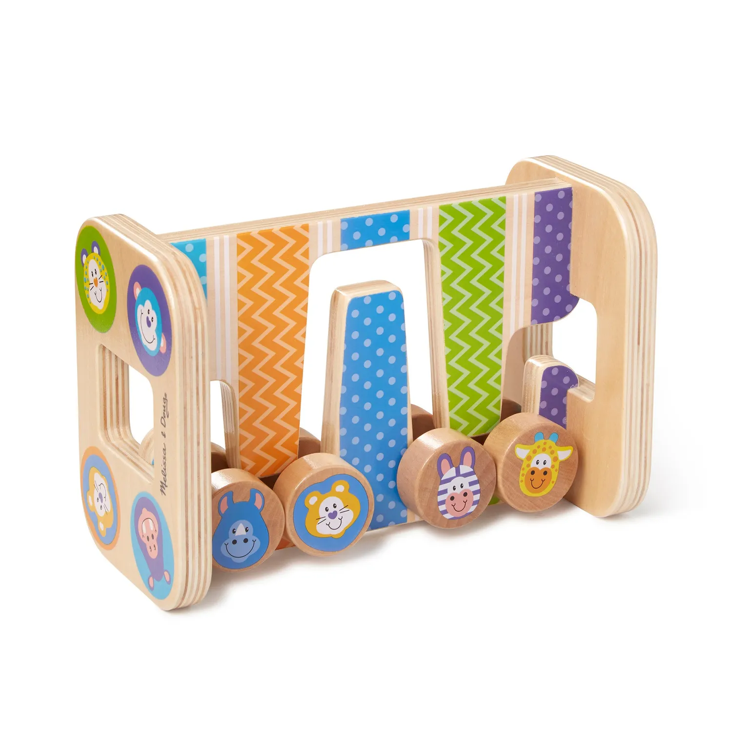 Melissa & Doug Safari Zig-Zag Tower Kugelbahn Holz 4-tlg