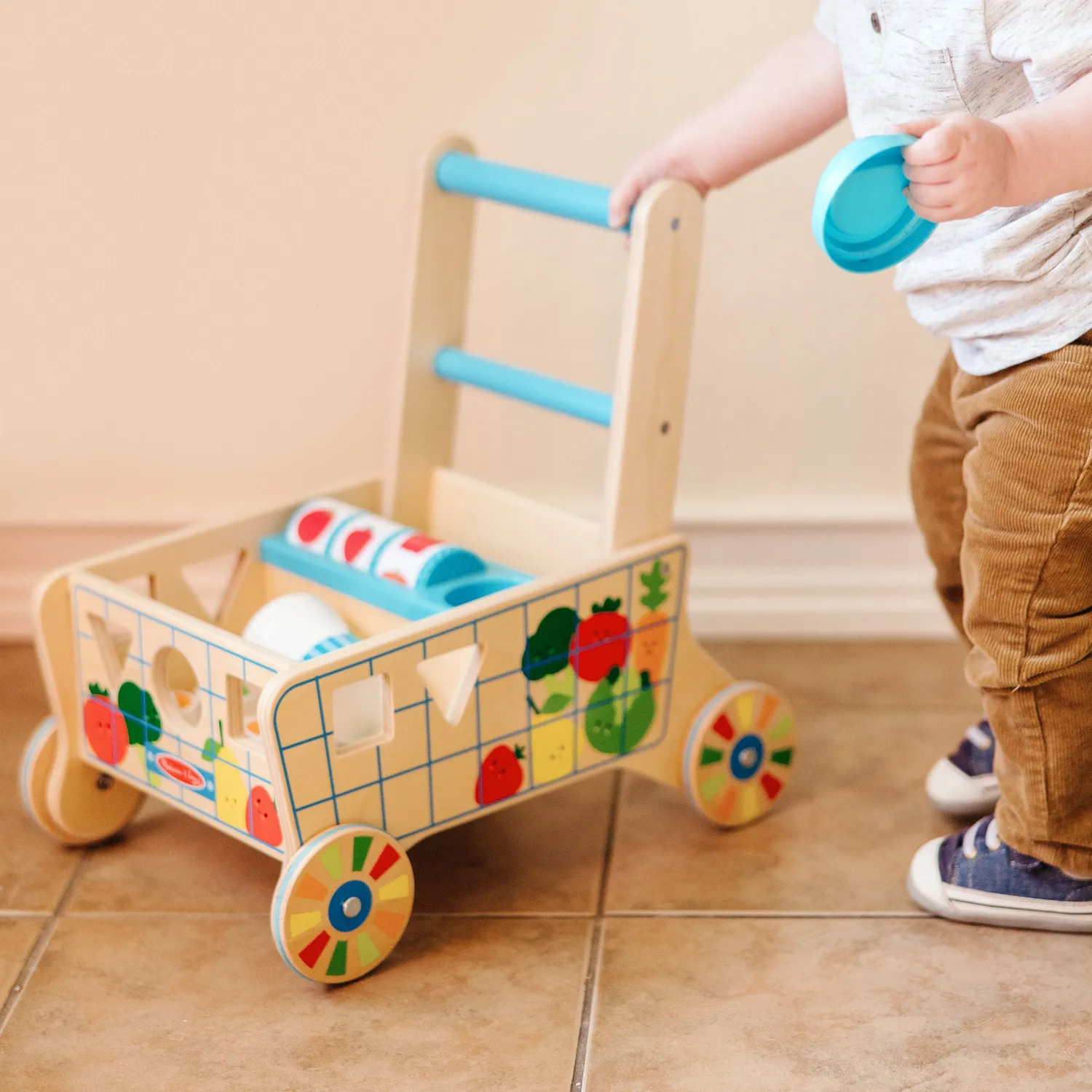 Melissa & Doug Wooden Shape Sorting Grocery Cart Einkaufswagen