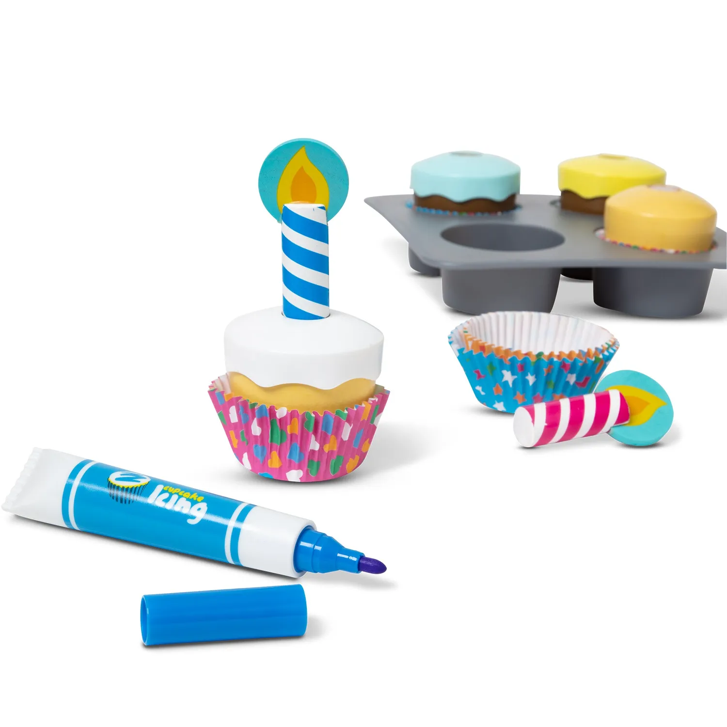 Melissa & Doug Bake & Decorate Cupcake Backset Holz 4er ab 3 J