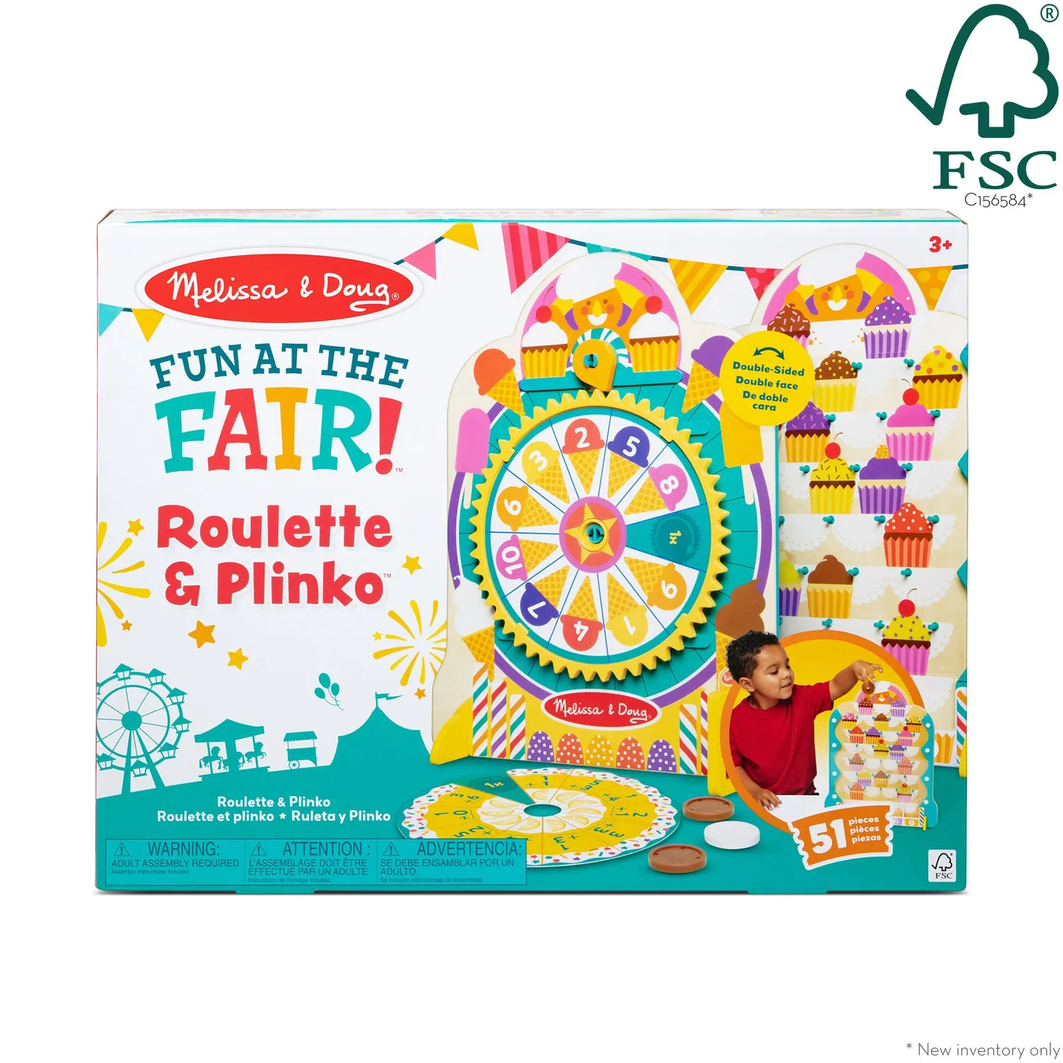 Melissa & Doug Fun at the Fair Roulette Plinko Holz