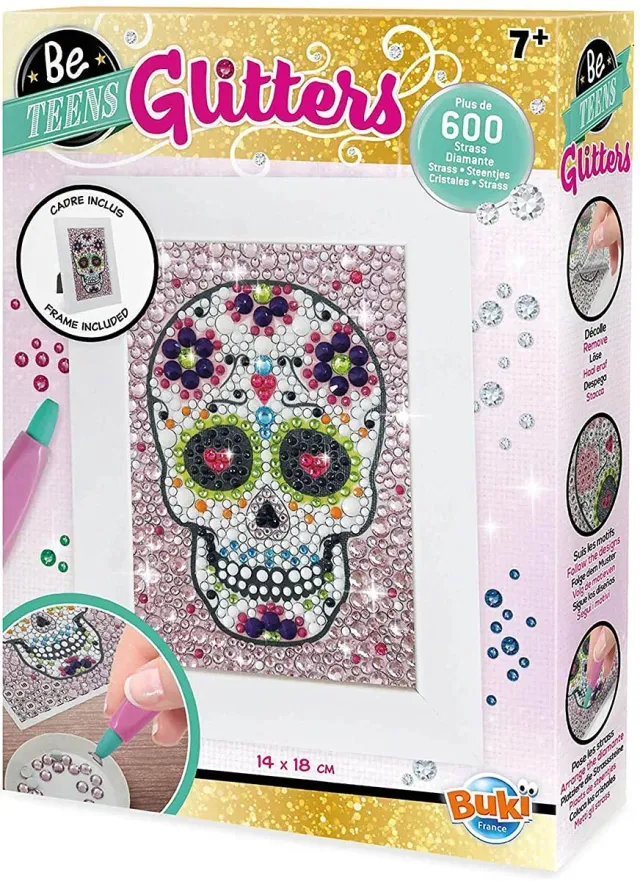 Buki Be Teens Glitters Totenkopf Diamond Painting Rahmen
