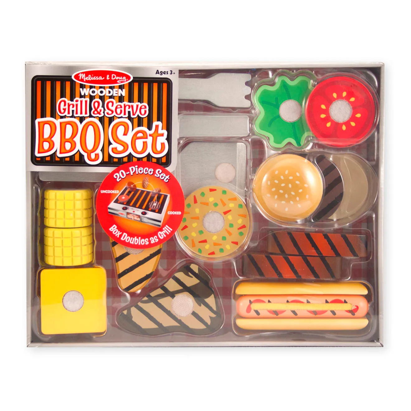 Melissa & Doug Grill & Serve BBQ Grillset Holz 20-teilig