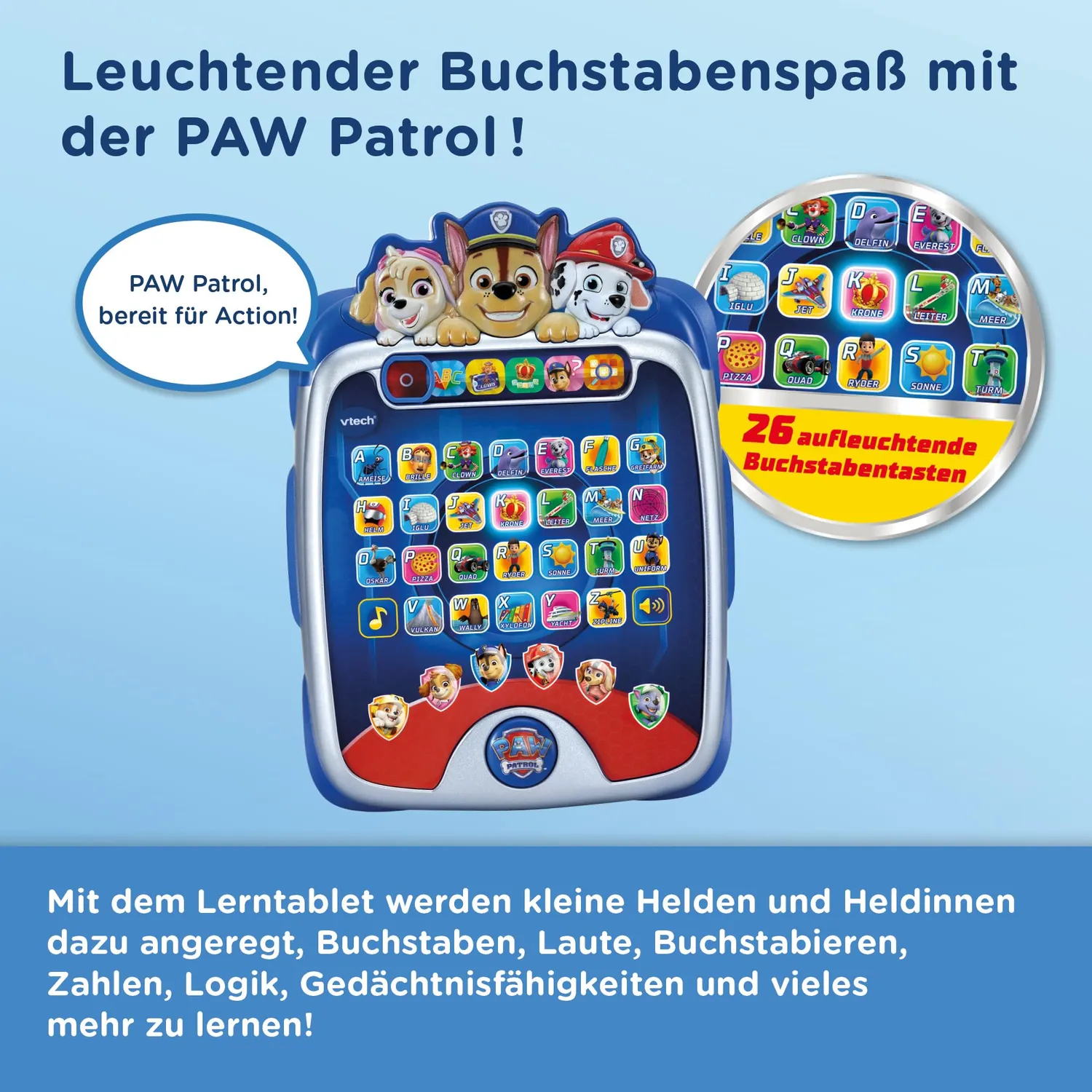 VTech PAW Patrol 80-582404 Lerntablet mit 26 Tasten