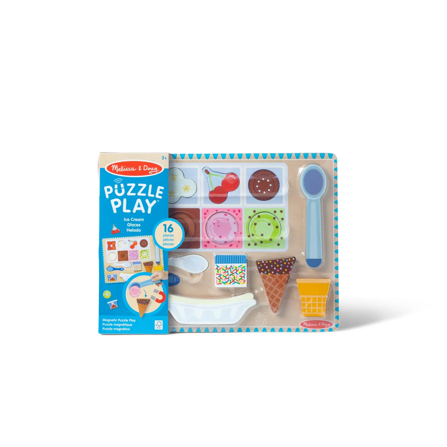 Melissa & Doug Ice Cream Magnetpuzzle Holz Eis 16-teilig