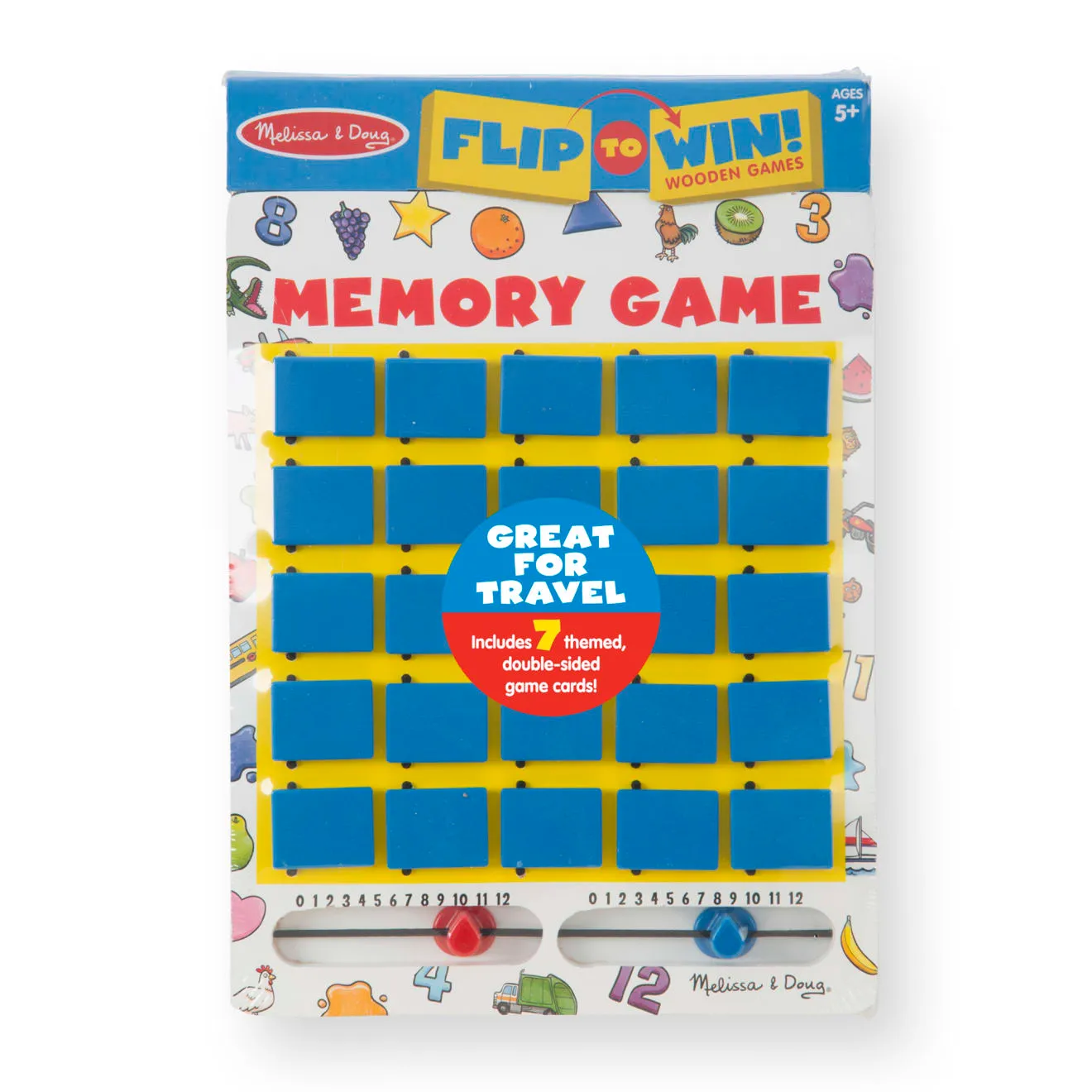 Melissa & Doug Flip-to-Win Memory Spiel Holz Reise