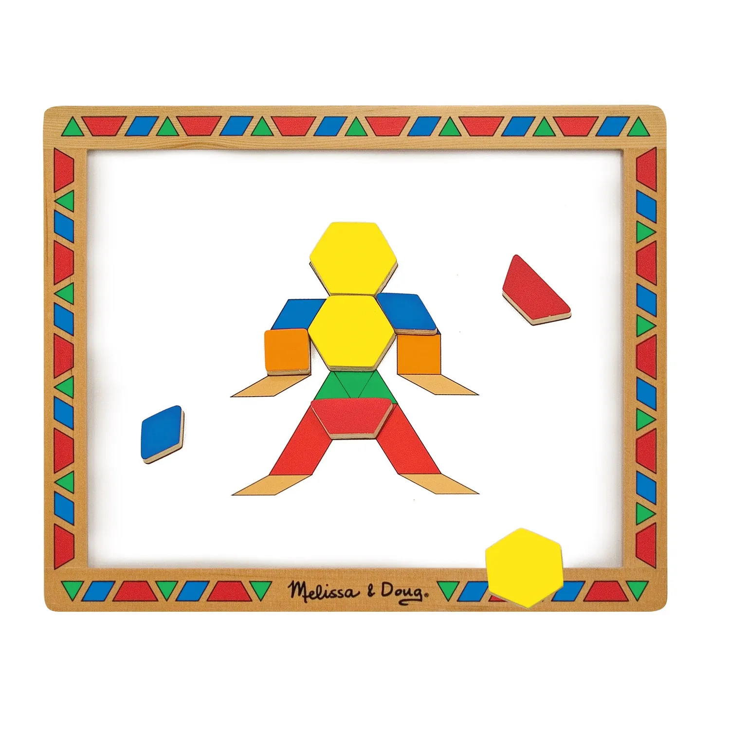 Melissa & Doug Wooden Magnetic Pattern Block Kit Legespiel 120-tlg