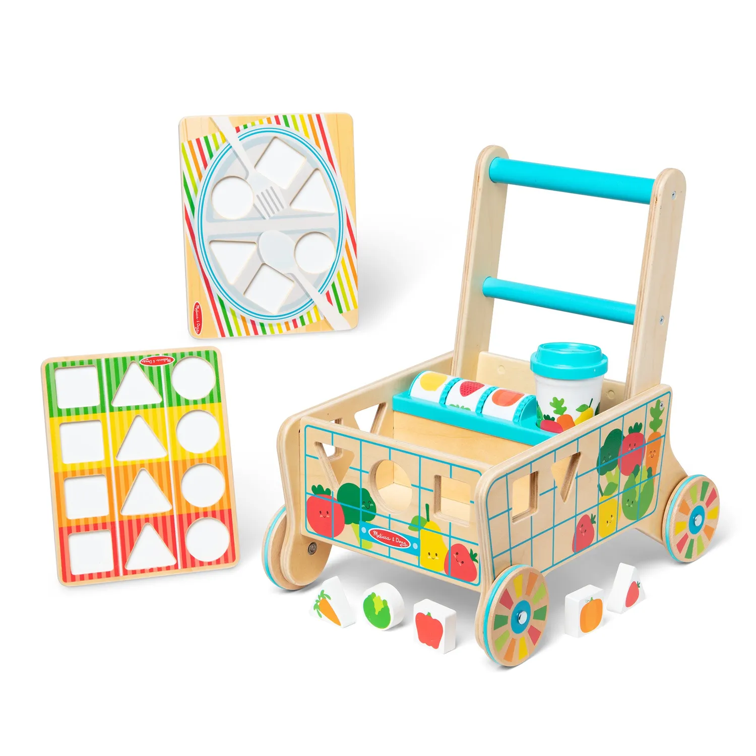 Melissa & Doug Wooden Shape Sorting Grocery Cart Einkaufswagen