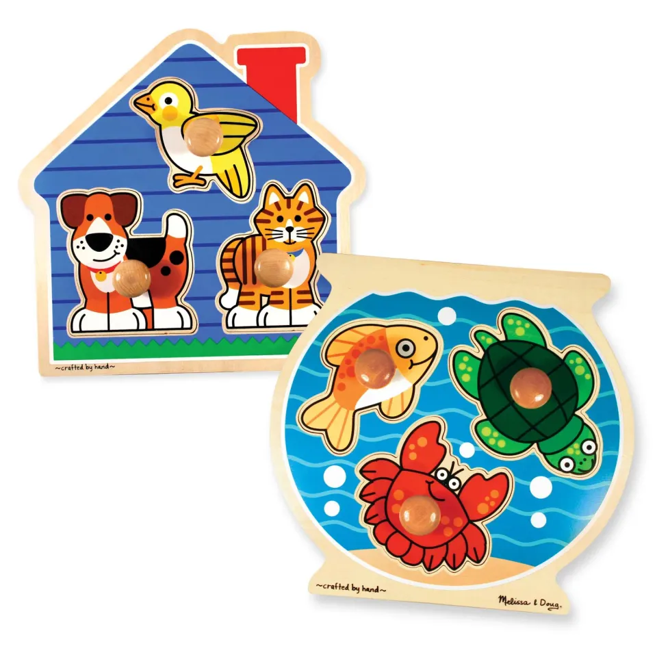 Melissa & Doug Jumbo Steckpuzzle Holz 2er-Pack Fische