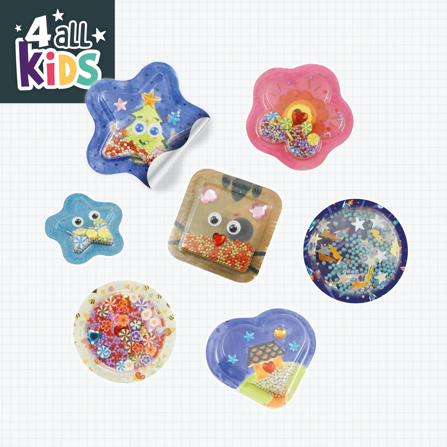 Buki FK011 3D Sticker Bastelset 20 Sticker ab 6 Jahren