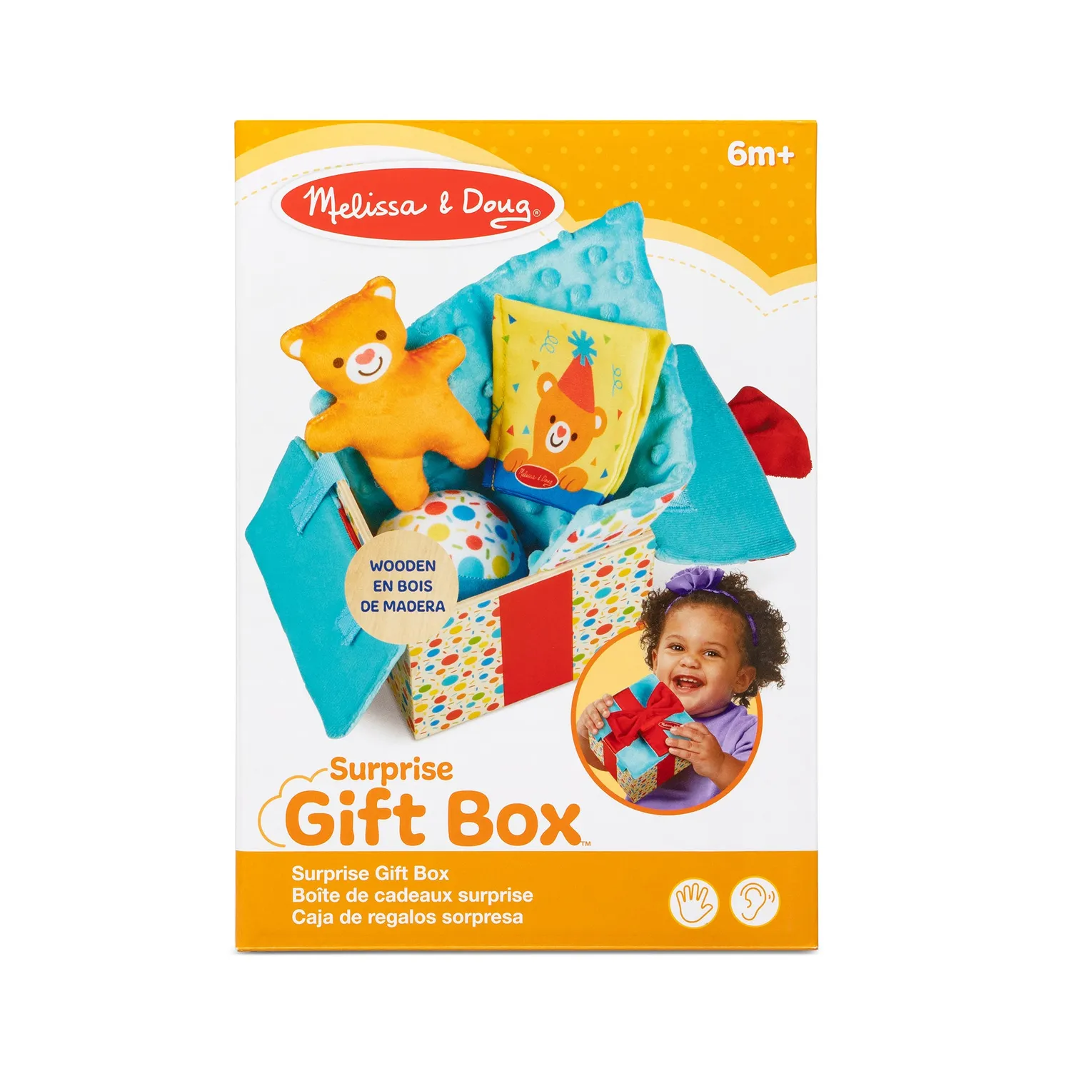 Melissa & Doug Geschenkbox Holz Babyspielzeug Textur